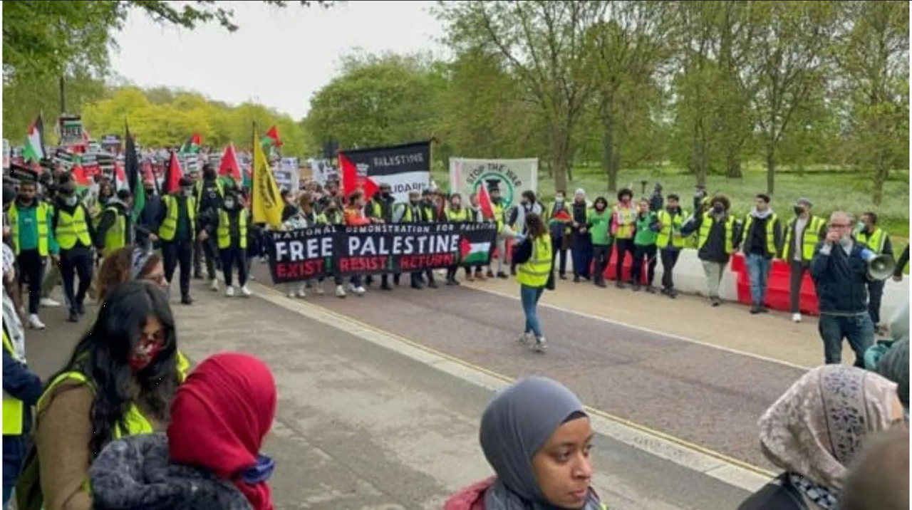 Marchan en Londres para exigir el cese al fuego permanente en la Franja de Gaza