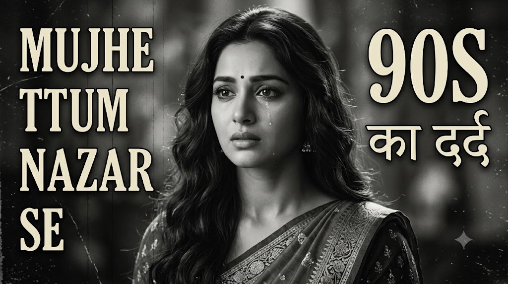 AI-generated example result for the youtube-thumbnail prompt: 90s Hindi Sad Song Thumbnail – Vintage Ghazal Cover Design AI YouTube Thumbnail Prompt