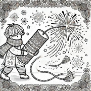 Pulling-Firecracker-Coloring-Page