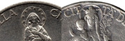 VATICANO - Pio XI (1922 - 1939) Vaticano-1-y-10-Liras-Detalle