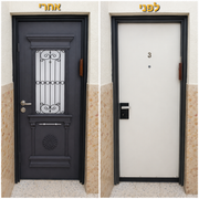 דלת מחודשת עם ידיות ופרזול חדשים