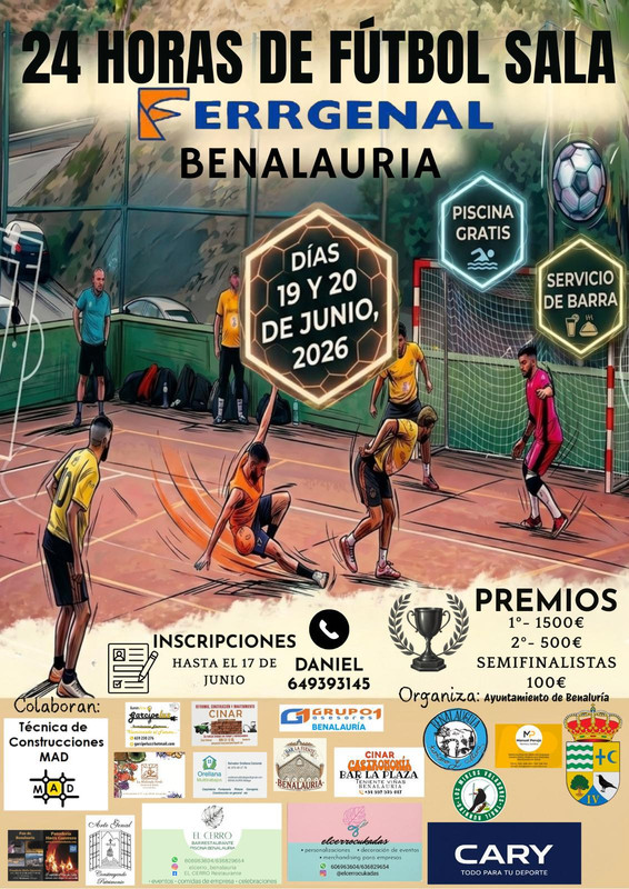 Maratón de Fútbol sala de Benalauría - del 19 al 20 de junio de 2026