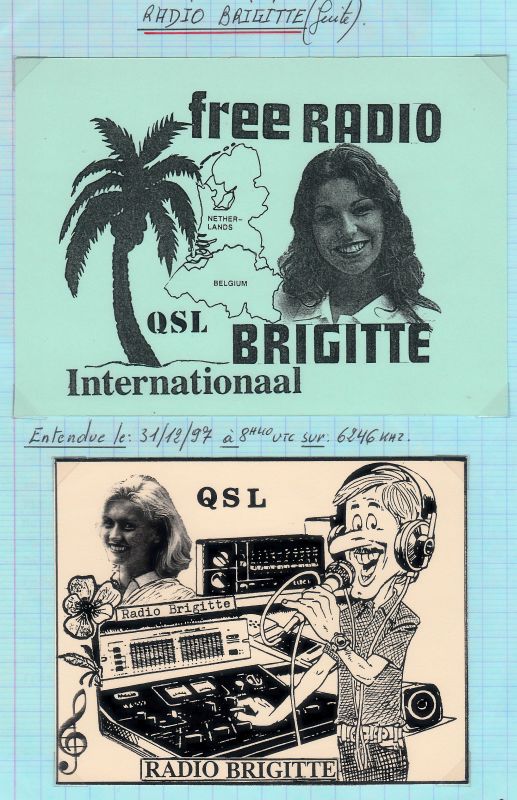QSLs stations pirates émettants depuis la Belgique. QSL-R-BRIGITTE-97
