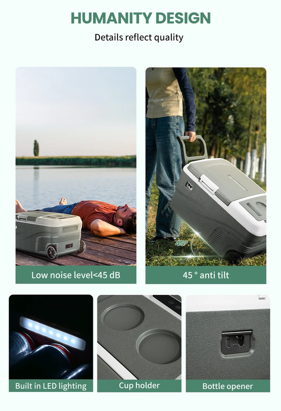 Built-in LED & Cup Holder