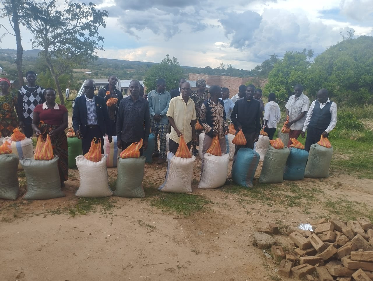 Family receiving food support