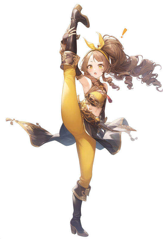 1girl, yellow eyes, long hair, split ponytail, ringlets, flat chest, forehead, h s-1458893642