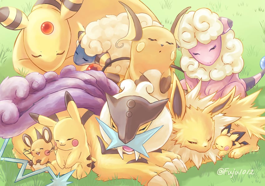 pikachu-pichu-jolteon-raichu-dedenne-and