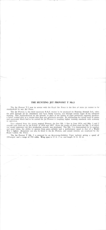 Jet Provost Instructions 1