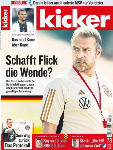Cover: Kicker Sportmagazin No 73 vom 07  September 2023