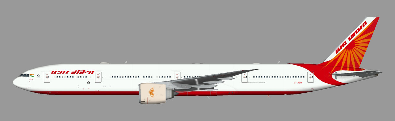 Boeing 777-300ER Air India VT-AEP + VT-AER OC Hybrid – Azure AI
