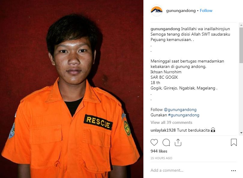 Ihsan Nurrohim, anggota Tim SAR Dusun Gogik