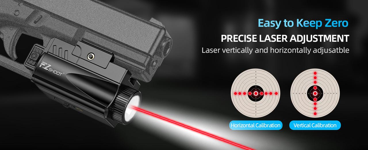 EZSHOOT 1000 lumens pistol light laser combo front view