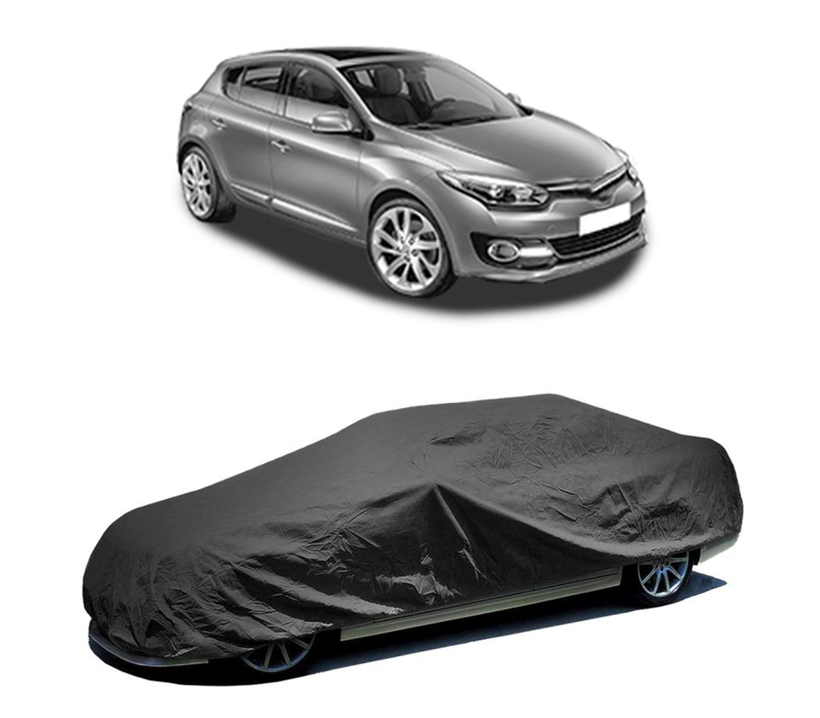 Husa tip prelata auto pentru RENAULT MEGANE III Hatchback (BZ0/1_, B3_) 2008 - 2017,culoare negru, material textil impermeabil, rezistanta la intemperii praf UV, CARPASSION Husa Protectie
