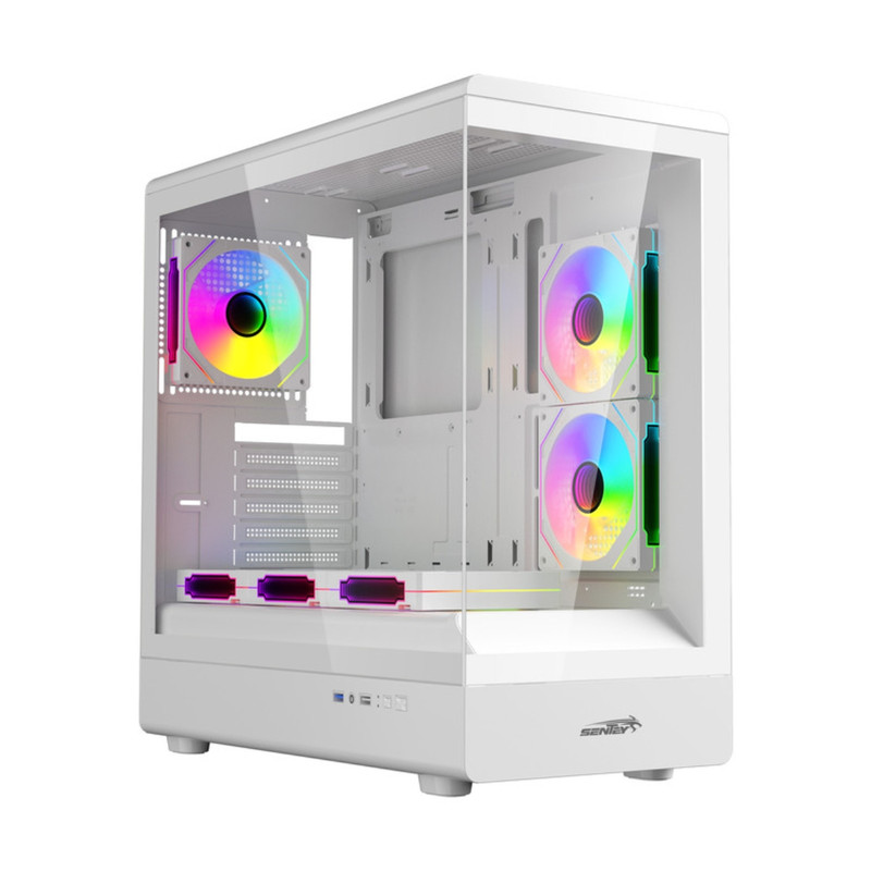 GABINETE SENTEY WALKER 360 WHITE 6X120MM ARGB FAN VIDRIO TEMPLADO