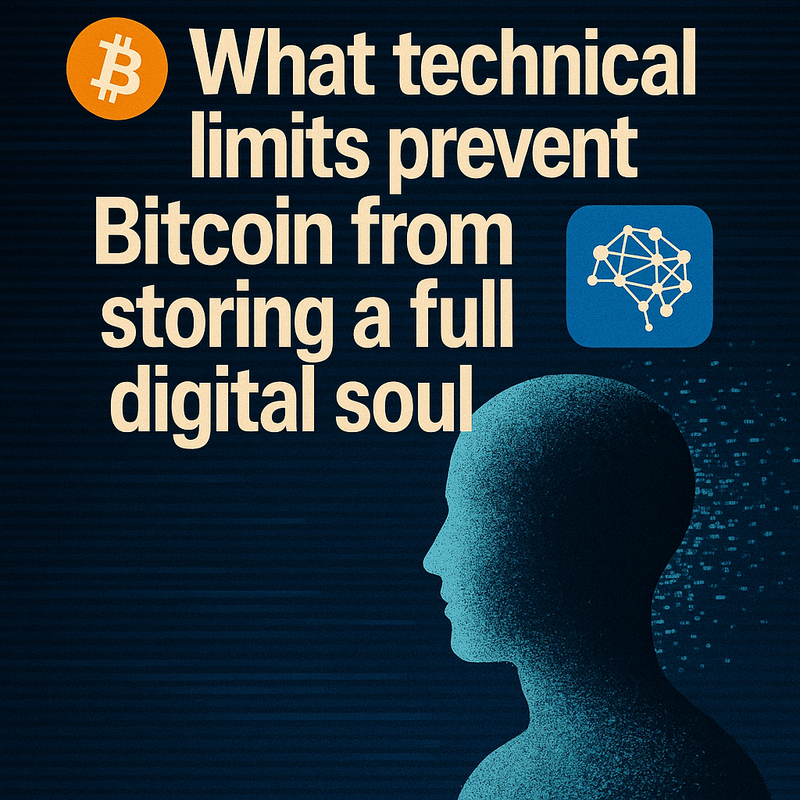 What technical limits prevent Bitcoin from storing a full digital soul