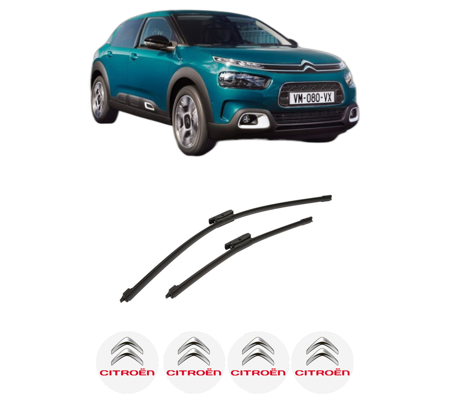 Set stergatoare auto CITROEN C4 CACTUS Van (0B_, 0P_) din 2019, pentru parbriz auto, 2 bucati, Bosch Aerotwin, din cauciuc siliconat rezistent, 4 Stickere Auto CITROEN