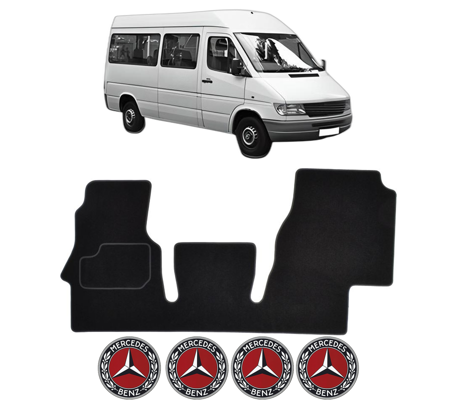 Set Covorase Presuri MERCEDES-BENZ SPRINTER 4-t Bus (B904) din 1996-2006, Auto, Material Textil Mocheta, 4 Stickere auto cu MERCEDES-BENZ
