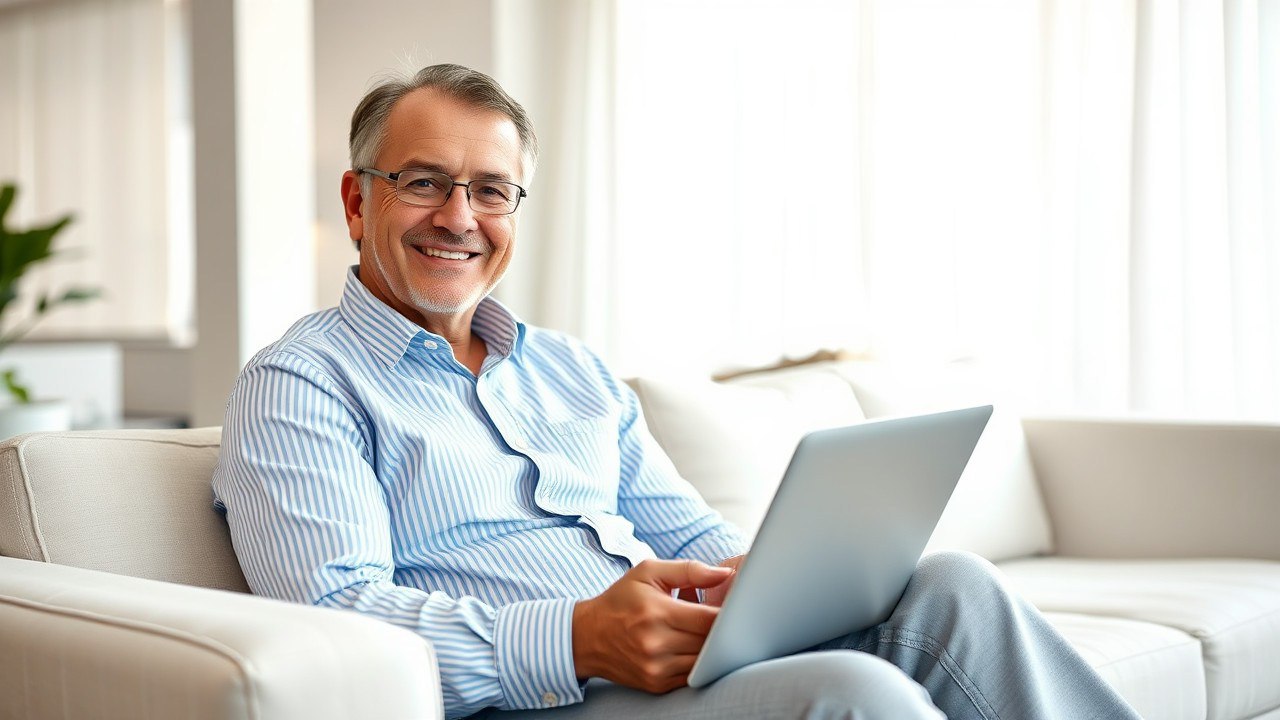 Человек с ноутбуком