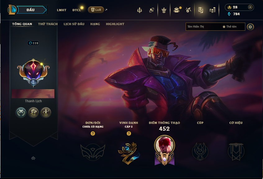 Acc LMHT # - Không Khung