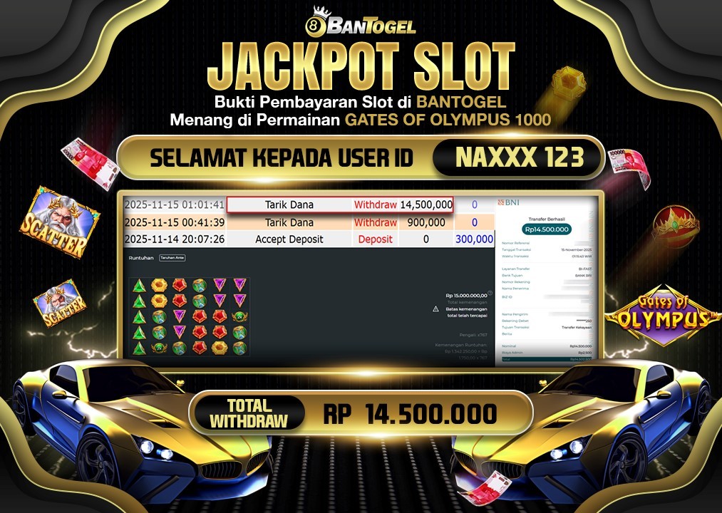 BUKTI JACKPOT LUNAS BANTOGEL