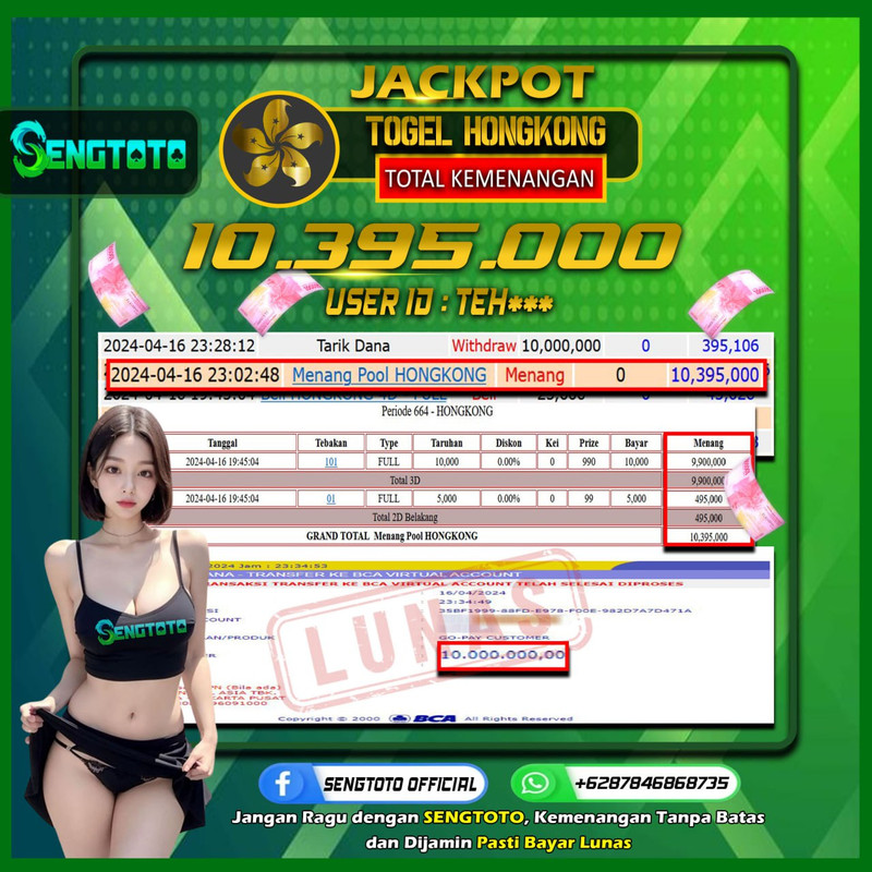 BUKTI PEMBAYARAN TOGEL HONGKONG