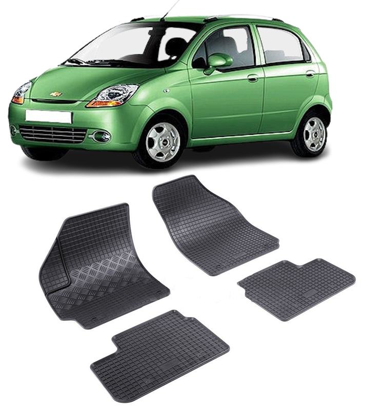 Set 4 covorase Chevrolet Spark 2005-2010, din cauciuc 100%, compatibile cu autoturismul CHEVROLET Spark