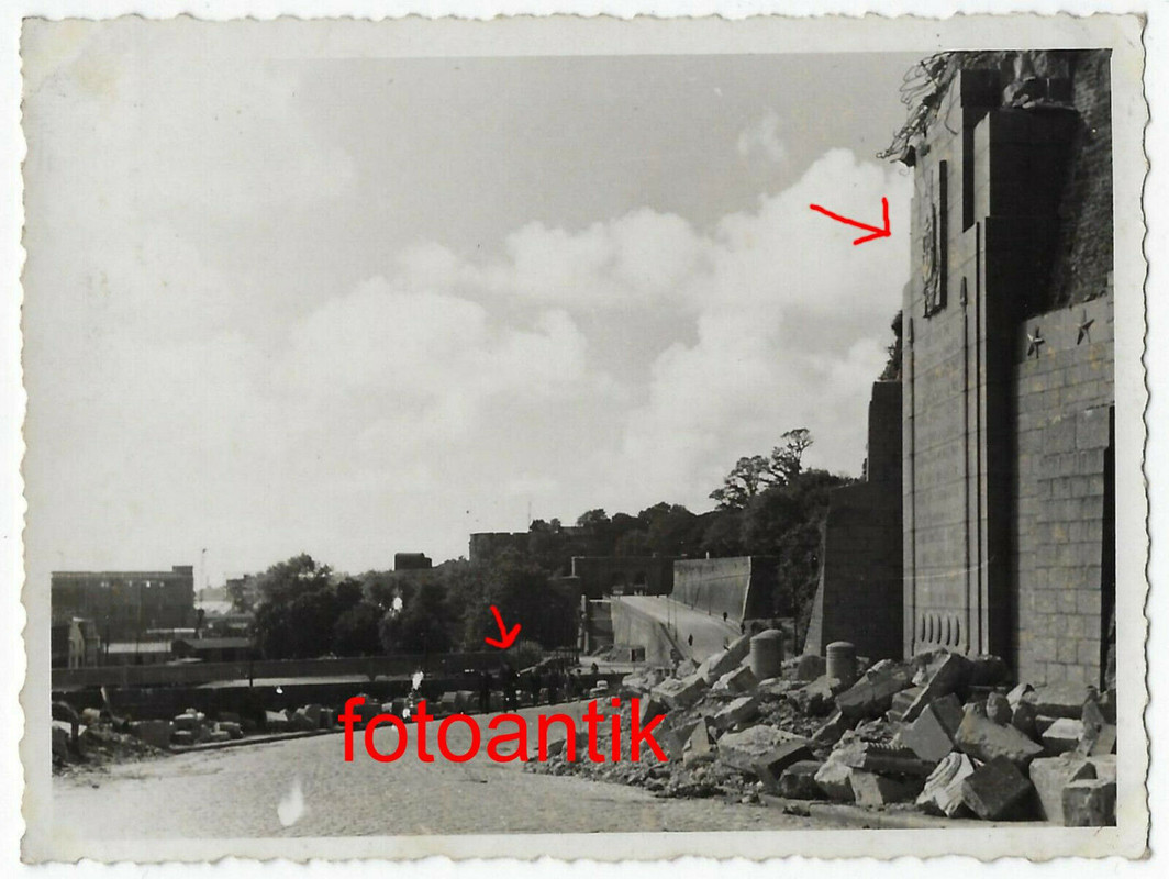 Foto 2WK Frankreich Stadt Brest nach englischen Bomben Angriff zerstörte Häuser