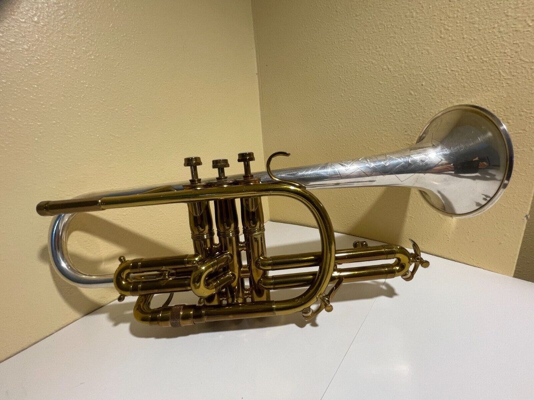King 1934 Master Silvertone Cornet sn 168196 (3)