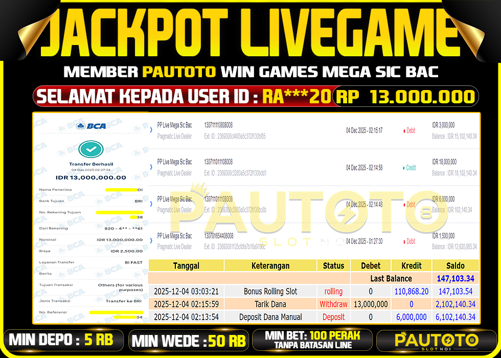 BUKTI JACKPOT LUNAS PAUTOTO