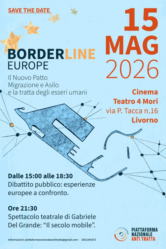 15 maggio a Livorno “Borderline Europe”: focus su tratta di esseri umani e politiche migratorie