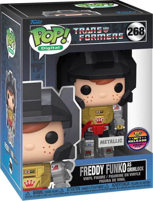 Funko Pop Transformers Freddy Funko Redeemable Physical vIRL Digital NFT Crypto Art WAX Card Series 1