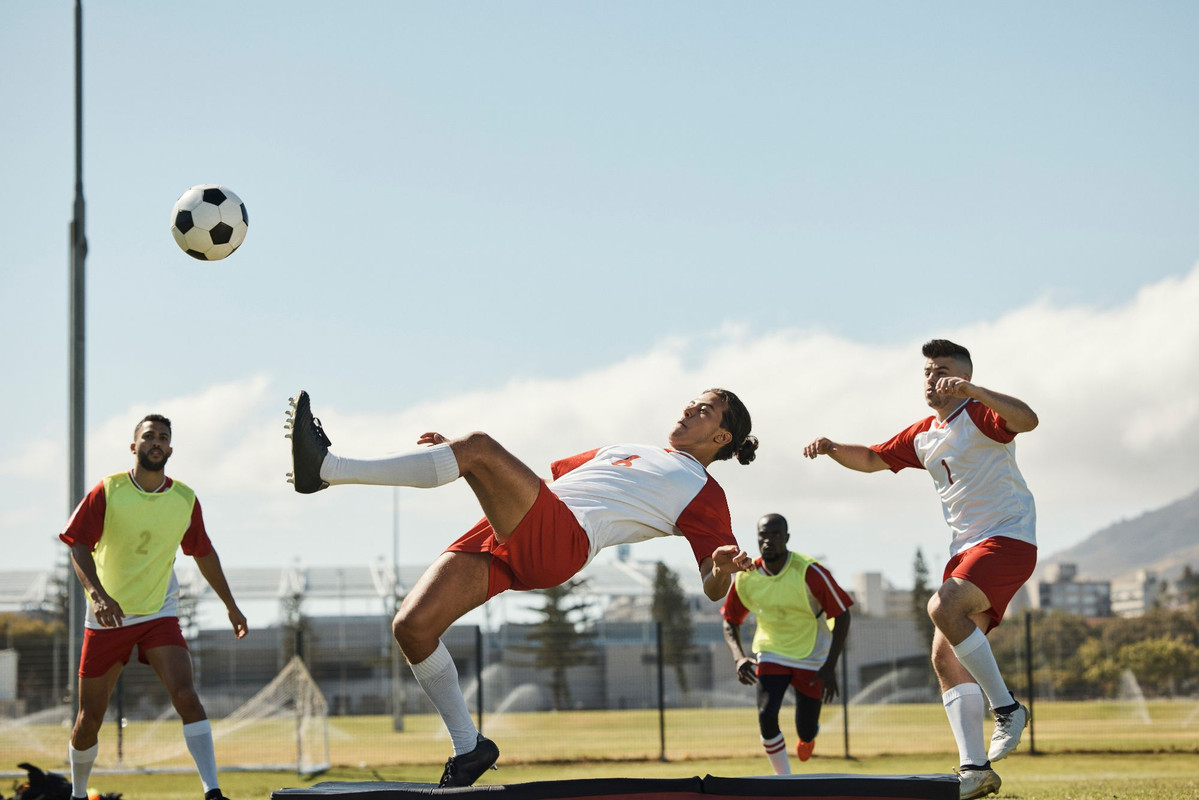 Man attempting overhead kick