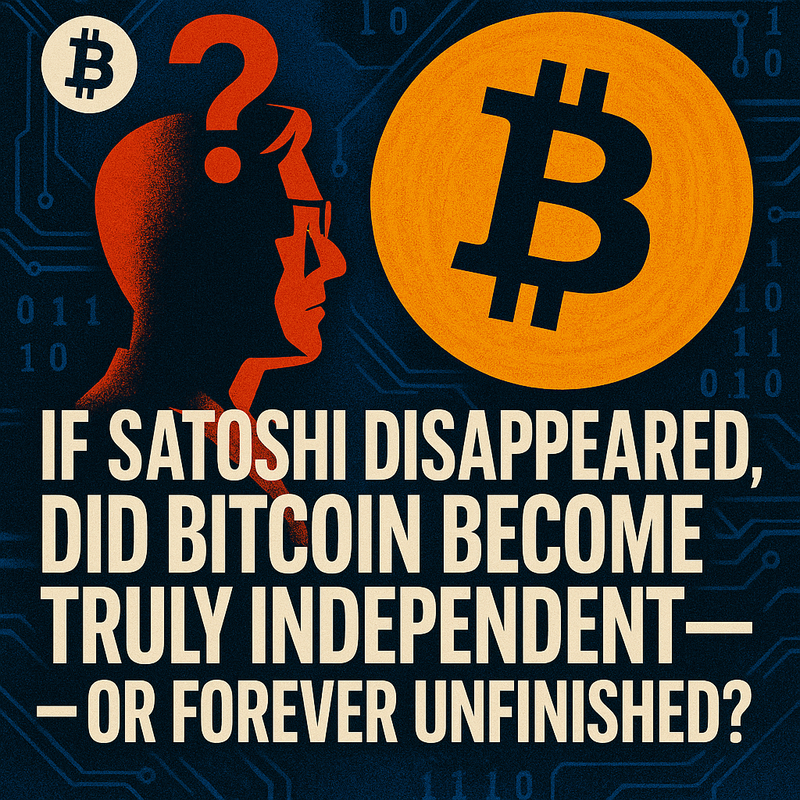 If Satoshi disappeared, did Bitcoin become truly independent — or forever unfinished?