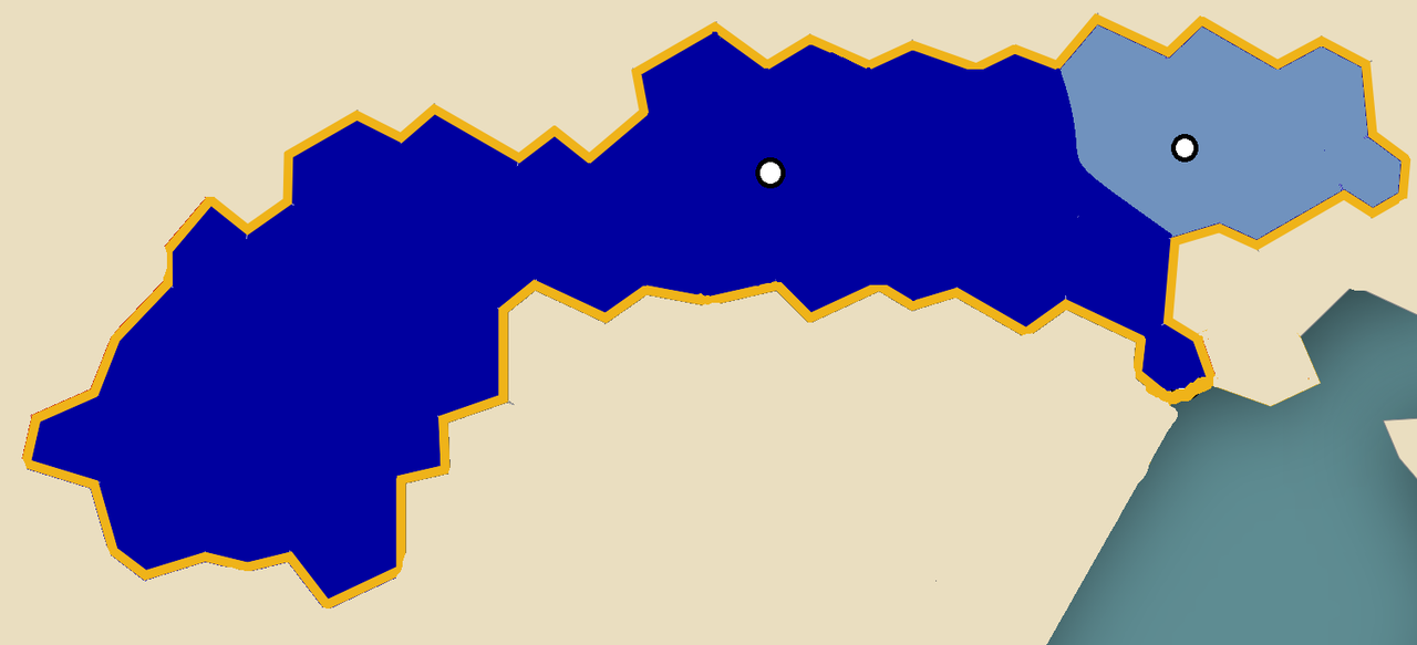 Carte de l'Elsvenwald (en bleu) et de la Velvetie (en bleu-gris) en 1507.