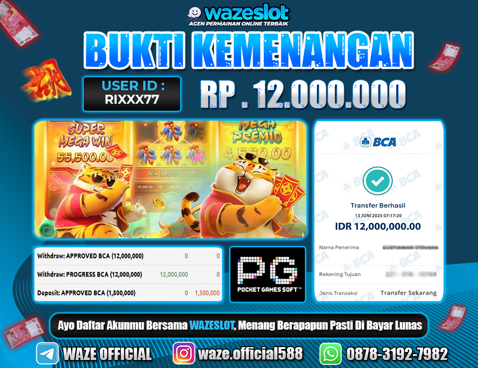 BUKTI KEMENANGAN 13 JUNI 2025 DI GAME FORTUNA TIGER
