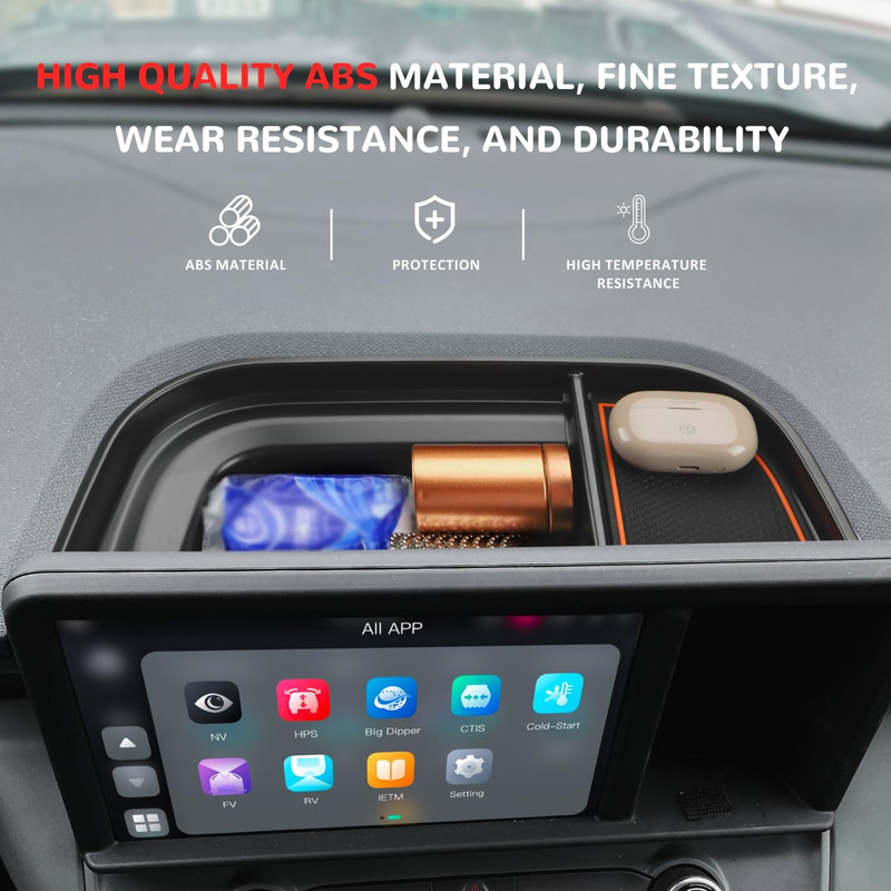 Aunginsy Organizer Con Portabicchieri Per Ford Maverick 2022-2024 – Inserti Bracciolo Per Sedili Anteriori – Doppio Portabevande Con Tappetino