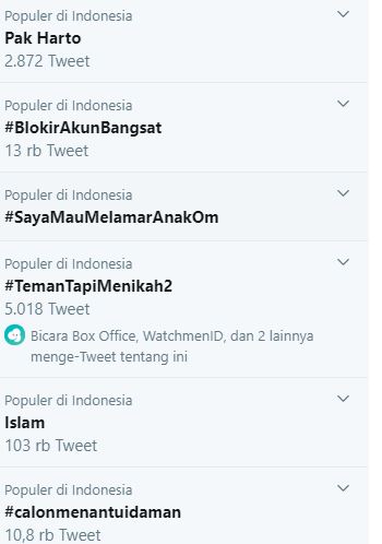 Teman Tapi Menikah 2 Trending topic Twitter