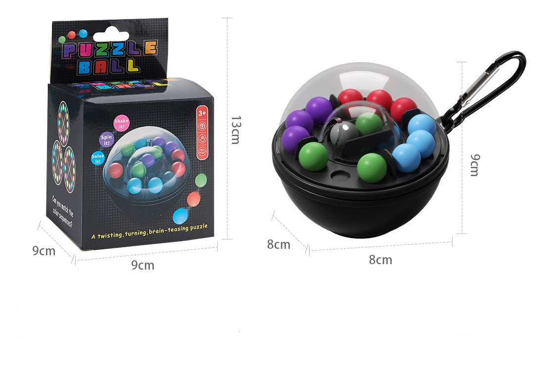 Black Spherical Spinning Magic Beads 3D Puzzle – A portable puzzle logic game suitable it features numerous levels and is made of ABS material.