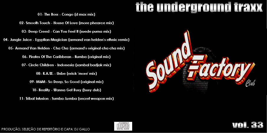 21/03/2023 - COLEÇÃO SOUND FACTORY THE UNDERGROUD TRAXX 107 VOLUMES  Sound-Factory-The-Underground-Traxx-Vol-33