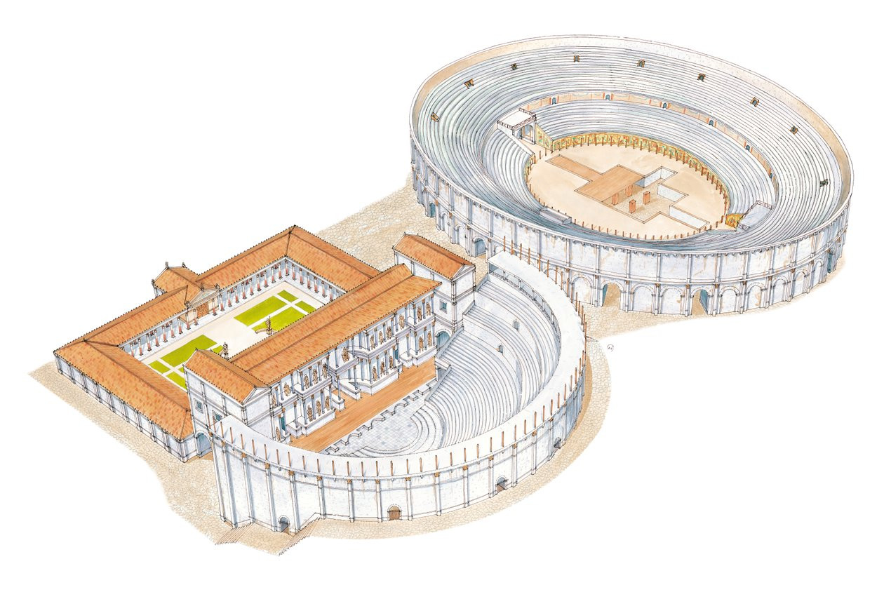 Fernando Aznar Cenamor Roman theatre and amphitheatre Reconstruction Merida Spain (Meister Drucke