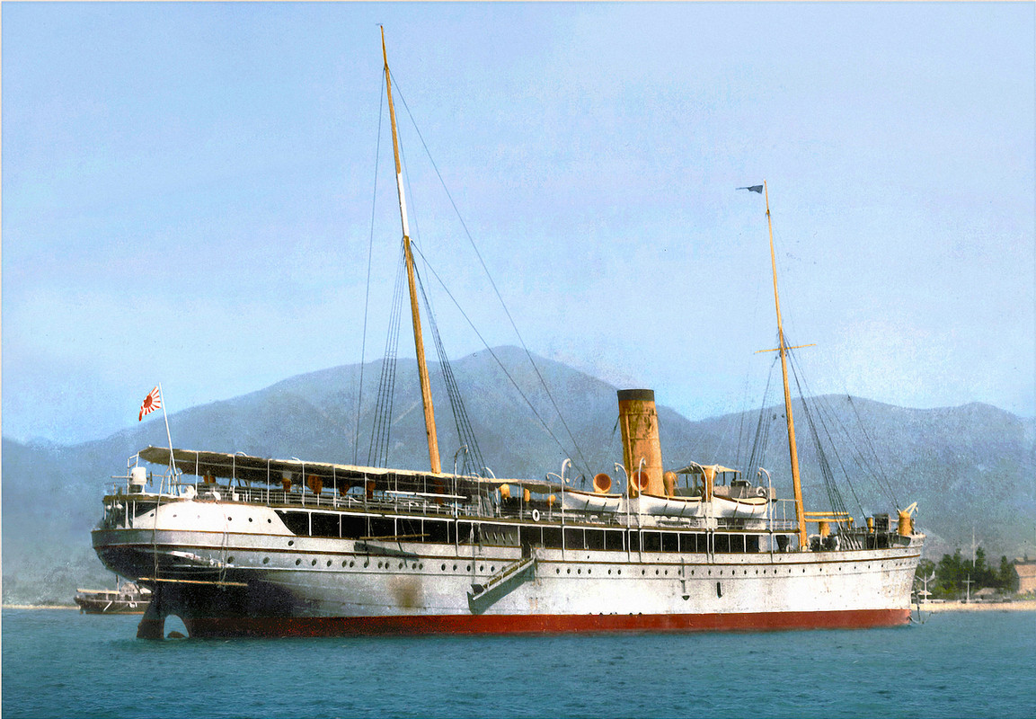 Японский вспомогательный крейсер Saikyo-Maru в Куре, приблизительно 1894