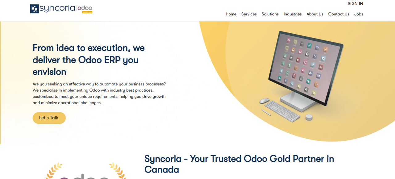 Odoo Development Company in Canada Syncoria Inc