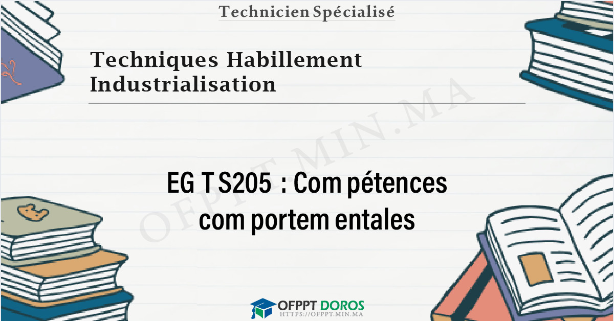 Couverture du cours OFPPT Techniques Habillement Industrialisation Compétences comportementales EGTS205 - 