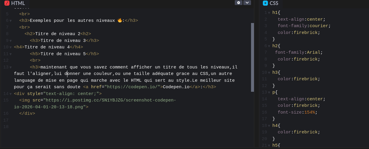 Capture d'écran de Codepen.io