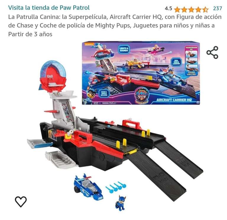 Walmart - Paw Patrol Spinmaster Portaaviones