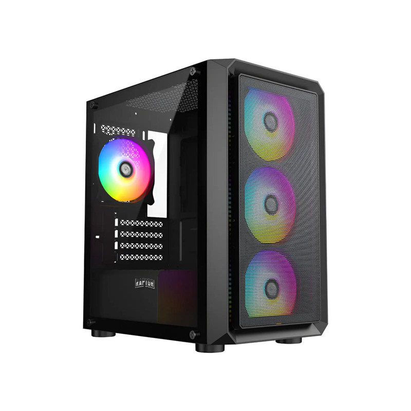 Gabinete Gamer Raptor Infinity Mesh Tg X2 Rgb Fan X4 Negro