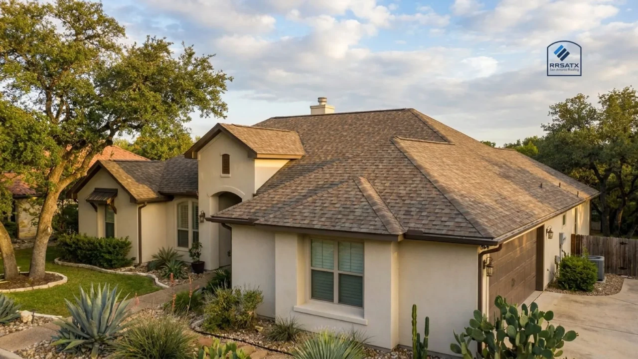 Asphalt shingle roof on a San Antonio home