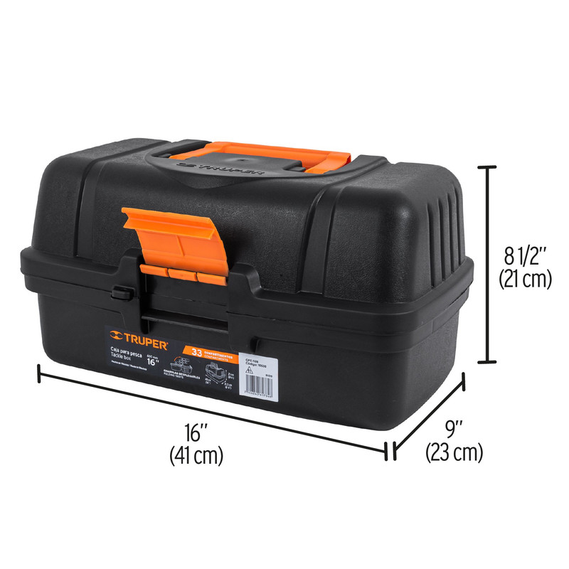 Caja para pesca de 16' con 3 bandejas deslizables, Truper