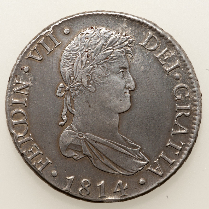 8 reales Fernando VII. Madrid 1814 (busto laureado). PAS6376