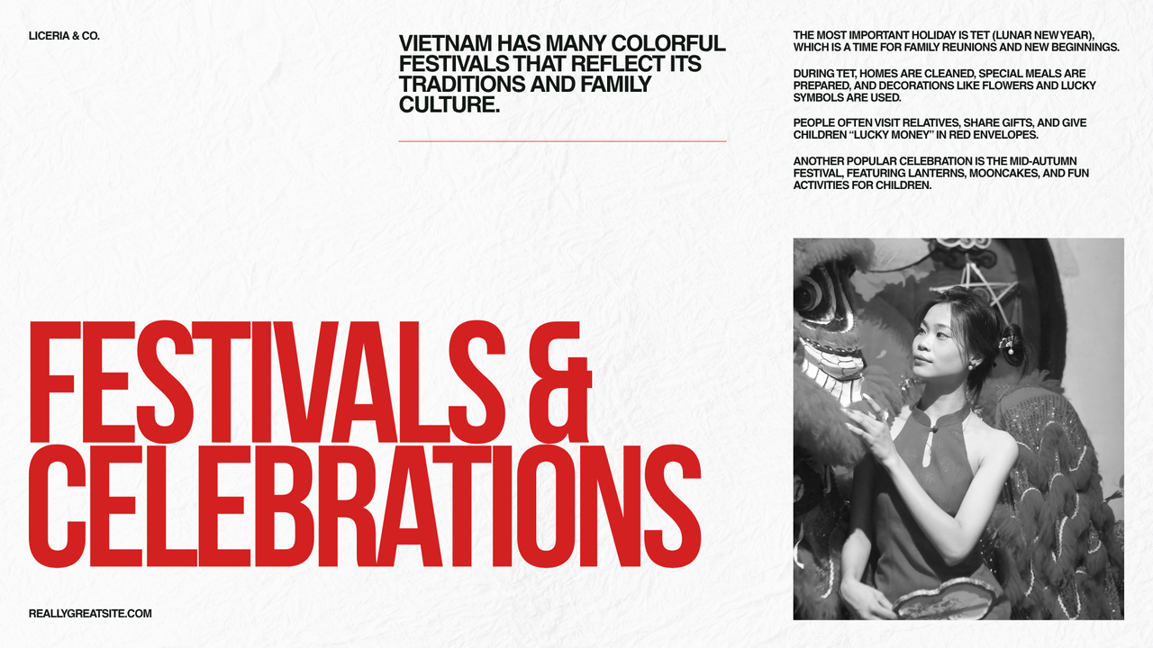 Red and White Bold Vietnam Presentation